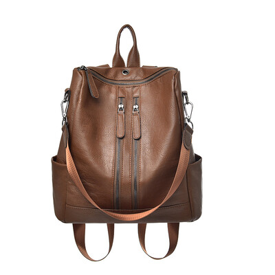 

Backpack 2019 new casual travel bag soft leather backpack