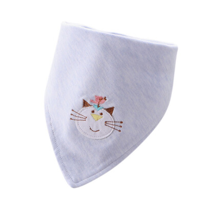 

44531cm Baby Saliva Towel Newborn Cotton Double-Layer Buckle Triangle Scarf Children Stereo Embroidery Cartoon Bib