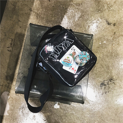 

Ins small bag canvas bag lady canvas bag lady inclined to carry the Korean version of chic single shoulder bag for college stud