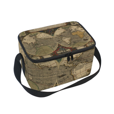 

ALAZA Lunch Box Insulated Lunch Bag Large Cooler Tote Bag World Map Design for Men Women Girls Boys