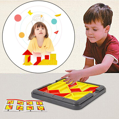 

Gotoamei Kids Plastic Jigsaw Puzzle IQ Brain Teaser Educational Tangram Toy Cube Game
