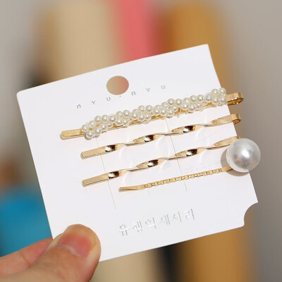 

Trendy Summer Pearl Metal Hair Clips Set For Women Hair Barrette Fashion Hairpins Handmade Beauty Accessories