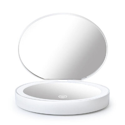 

Portable Makeup Mirror Mini LEDs Light Touchable Screen Foldable Magnifying Sensing Lighting Mirrors with Charging Cable