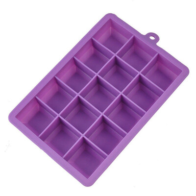 

Silicone Large Ice Cube Mold 15-Grid Mould Tray Maker Rectangle Kitchen Bar Tool