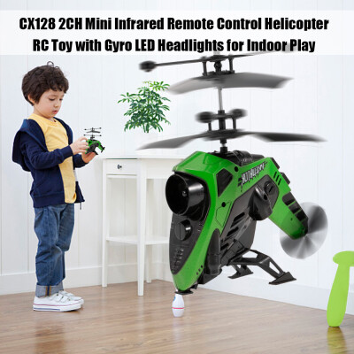 

CX128 2CH Mini Infrared Remote Control Helicopter RC Toy with Gyro LED Headlights for Indoor Play Kids Beginners