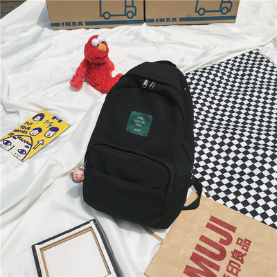 

Ifashion bag female Korean high school pure color ins wind ancient feeling backpack female travel leisure backpack female