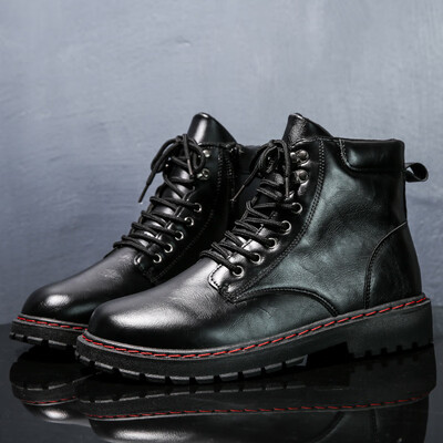 

Mens boots in the tube with tooling boots PU Martin boots wild outdoor mens Martin shoes boots tide Martin shoes