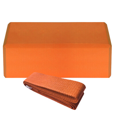 

1pcs EVA Yoga Blocks 1pcs Cotton Yoga Strap Stability Blocks Yoga Strap Set for Yoga Pilates Meditation