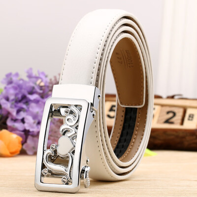 

Hot ladies leather belt casual cowhide designer belts women high quality fashion floral waist black white casual red hook belt