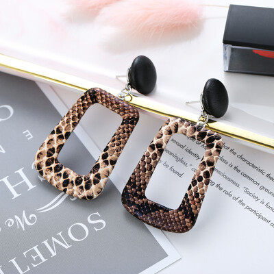 

EK625 2019 New Big Round Drop Earrings for Women Punk Vintage Oversize Big Statement Earrings Snake Skin Party Jewelry Oorbellen