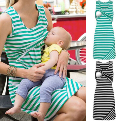 

Sleeveless Maternity Dresses Nursing Breastfeeding Dress For Pregnant Women