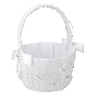 

Greensen Romantic Wedding Flower Lace Rhinestone Basket Ceremony Banquet Decoration