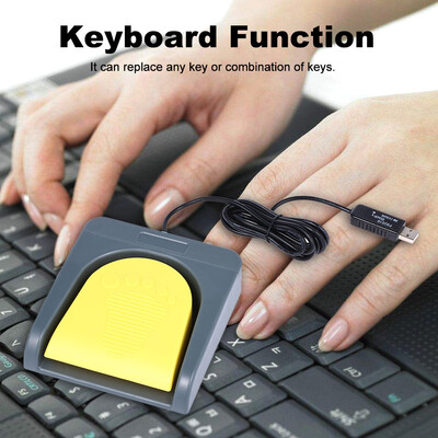 

PCsensor USB Single Foot Switch Game Control One Key Customized Computer Keyboard Action Pedal Grey with Yellow for Gamer Gaming E