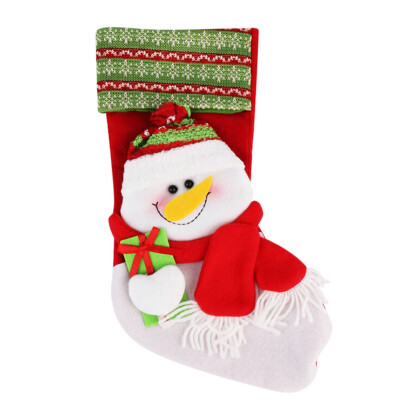 

Christmas Flannel Stockings Gifts Cloth Santa Elk Socks Xmas Candy Gift Bag For Children Fireplace Tree Christmas Decoration