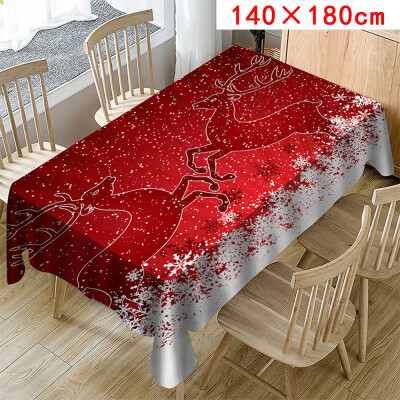 

Tailored Christmas Tablecloth Print Rectangle Table Cover Holiday Party Home Decor