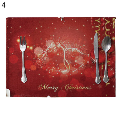 

Christmas Fashion Dining Table Linen Heat Insulation Mat Placemat Kitchen Decor