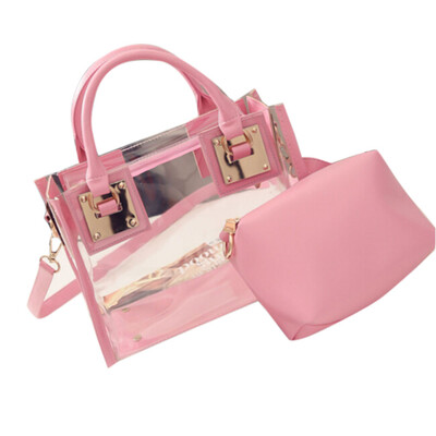 

Women Clear Transparent Shoulder Bag Fashion Solid Zipper Phone Holder Bags Beach Handbag Sac A Main Femme 10