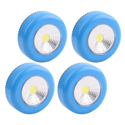 

Gobestart 4Pcs COB Night Light Home Kitchen Under Cabinet Closet Push Stick On Lamp