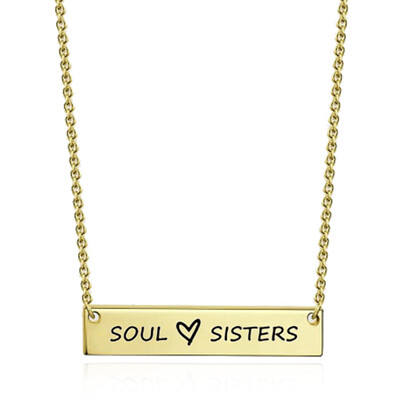 

Necklace Simple Horizontal Design Bar Necklaces Minimalist Gift for Best Friend Steel Sisters Birthday