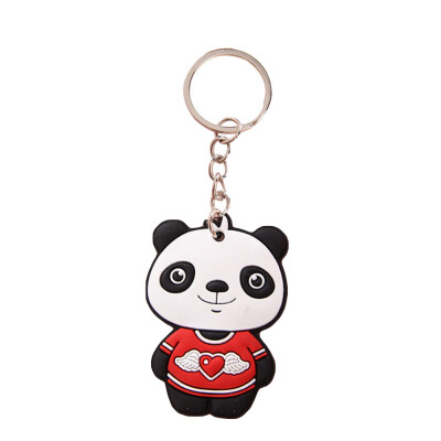 

Lovely Animal Keychains Soft Rubber Cute Panda Cat Dog Monkey Key Ring For Women Bag Car Charms Key Chain Lucky Gift Toys