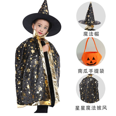 

Halloween costume children boys&girls ice blue 3 piece set mask cloak cloak props cosplay decoration boys&girls kindergarten performance dress show cost
