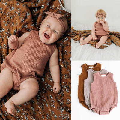 

Newborn Baby Girls Clothes Solid Color Romper Bodysuit Jumpsuit Outfits Sunsuit