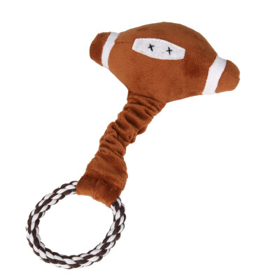 

Cute Pet Plush Cotton Braided Rope Sport Ball Dog Playing Squeaker Toy