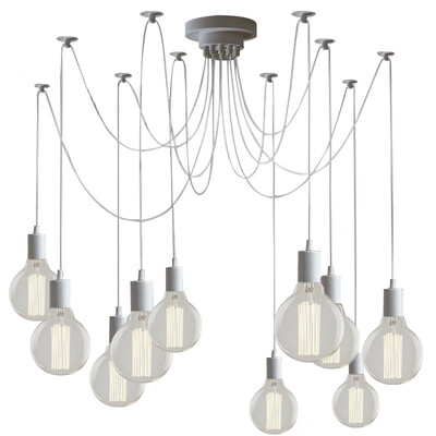 

Baycheer HL422606 Gracefully White 10 Light Industrial Style Multi Light LED Pendant Swag Pendant Lighting For Home Bar Hallway