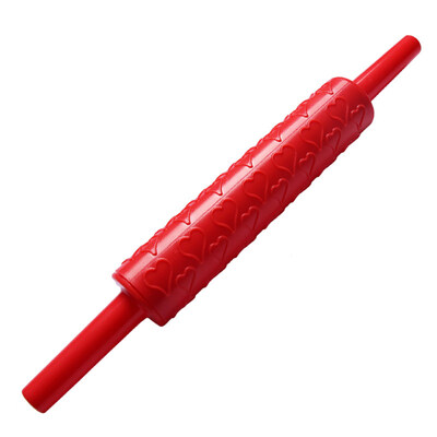 

Plastic Flower Heart Embossing Rolling Pin DIY Cookies Fondant Cake Dough Roller