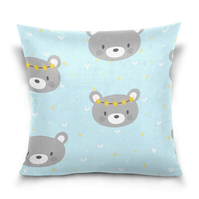 

ALAZA Throw Pillow Cover 16 X 16 inch Christmas Gift Cushion Cover with Bear Printed Pillowcase