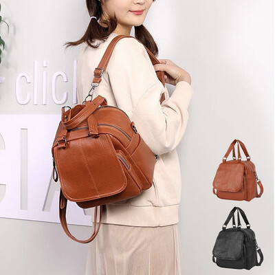 

Women Leather Backpack Ladies Cross Body Rucksack School Shoulder Bags Handbag