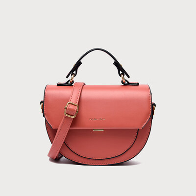 

Qiao Bani 2019 new European&American style fashion simple letter oval saddle bag hand strap shoulder diagonal tide handbag