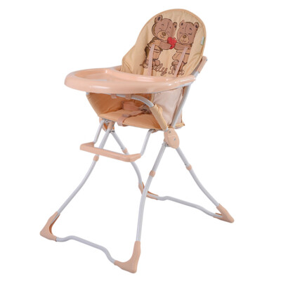 

Baby High Chair Infant Toddler Feeding Booster Seat Folding Safe Portable-Tan