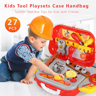 

Kids Tool Playsets Case Handbag 27PCS Toddler Tool Toys for Kids Engineering Playset Fun with Friends Playset