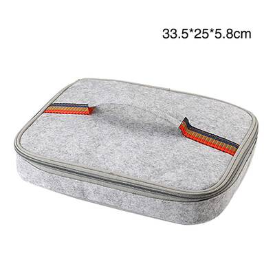 

Gobestart Insulated Lunch Bag Felt Thermal Travel Food Holder Square Carry Tote Cooler