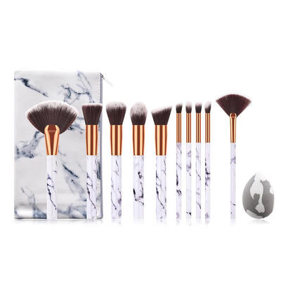 

Marble Makeup Brushes Luxury Cosmetic Bag Sponge Egg Set Eye Shadow Brush