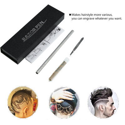 

Greensen Stainless Steel Engraving Pen Beard Eyebrow Outlining Barber Hair Styling Razor Pen