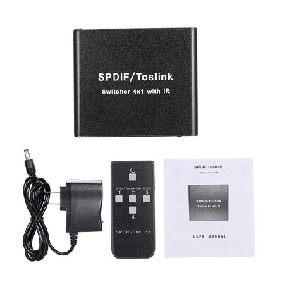 

SPDIF TOSLINK Digital Optical Audio 41 Switcher with IR Remote Control