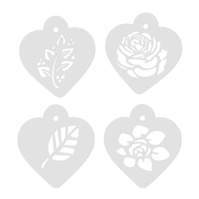 

4pcsSet DIY Leaf Flower Coffee Stencils Cake Baking Scrapbook Templates
