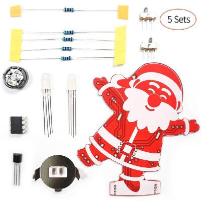 

DIY Santa Claus Christmas Decoration Ornament Music Kit with Colorful LED Modes&Christmas Songs 5 Sets