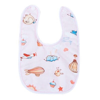 

Newborn Baby Boy Girl Burp Cloths Button Bibs Soft Cotton Cartoon Pattern Bibs Washable Waterproof Saliva Towels