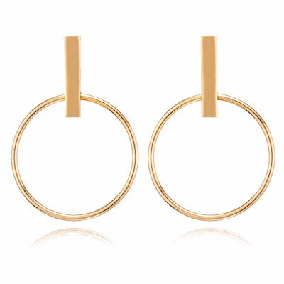 

EK2139 European & American Exaggerated Geometric Big Circle Drop Earrings for Women Ear Jewelry Simple Punk Earrings Brincos