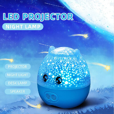 

LED Night Lamp Projector Lamp Music Speaker 360 Degree Rotation Lamp Starry Sky Constellation Table Lamp for Children Bedroom