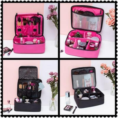 

Professional Large Makeup Bag Cosmetic Case Storage Handle Organizer Travel Kit