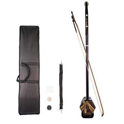 

Wooden Erhu Chinese 2-Stringed Fiddle Violin Huqin Hexagonal Shape Sting Instrument with Bow Bridge Carry Case