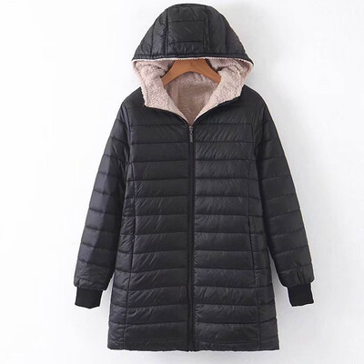 

Toponeto Women Fashion Loose Outerwear Long Cotton-padded Jackets Pocket Hooded Coats