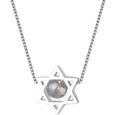 

Female Hexagram Pendants Necklaces 925 Sterling Sliver Magen Star Of David Necklace Birthday Gift For Her