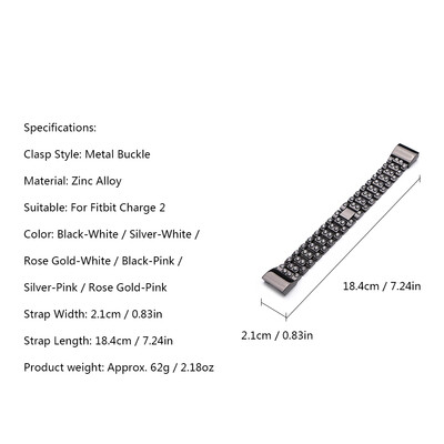 

High Quality Watch Band Zinc Alloy Women Fashion Simple Style Wrist Strap for Fitbit Charge 2