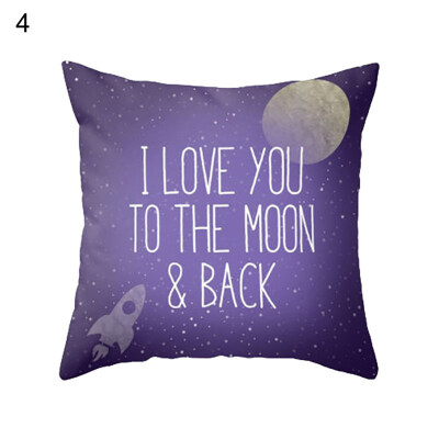 

Purple Style Tree Letters Printed Pillow Case Cushion Cover Home Sofa Car Decor