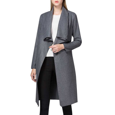 

Toponeto Winter Lady Womens Solid Color Irregular Belt Coat Cardigan Outerwear